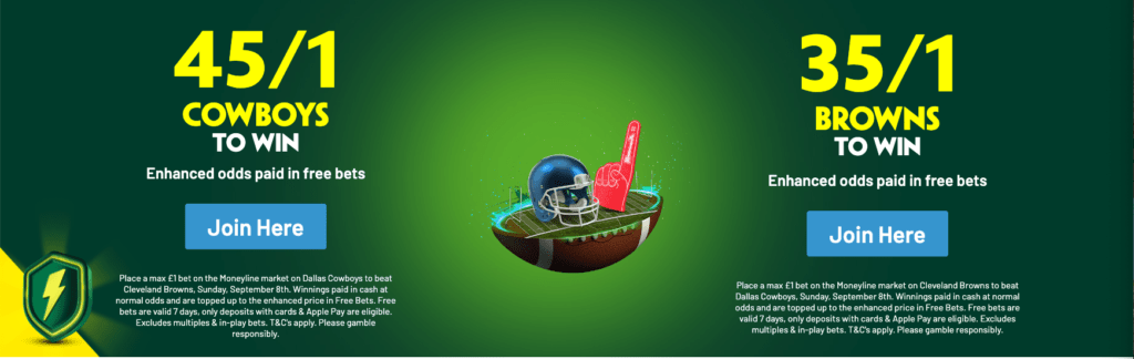 Paddy Power Free Bets: Dual Offer 45/1 Cowboys To Win